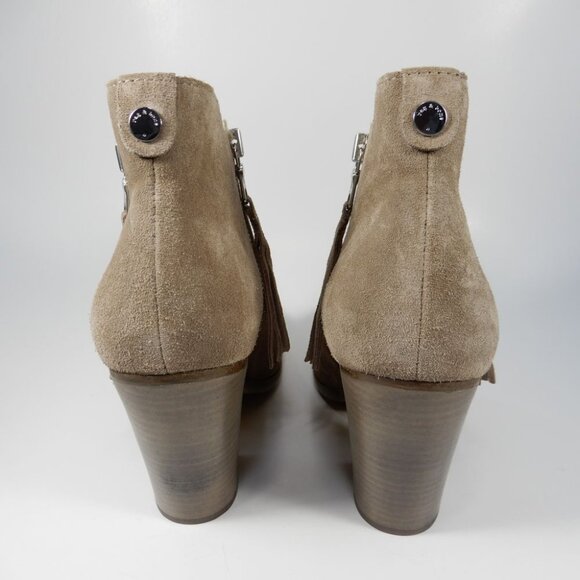 RAG & BONE Margot Ankle Boots Booties 40 9.5 10 Fringe Beige Suede Dual Zip NEW - Picture 5 of 12